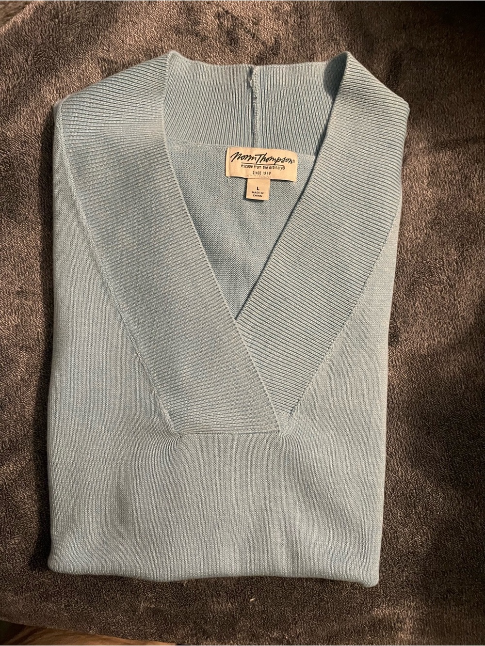 Blue V-Neck Men's Sweater